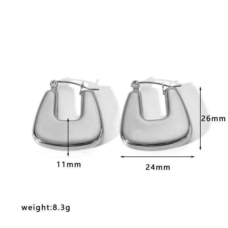 Geometric Gold Stainless Steel Earrings For Women Fashion Jewelry Gift For Ladies