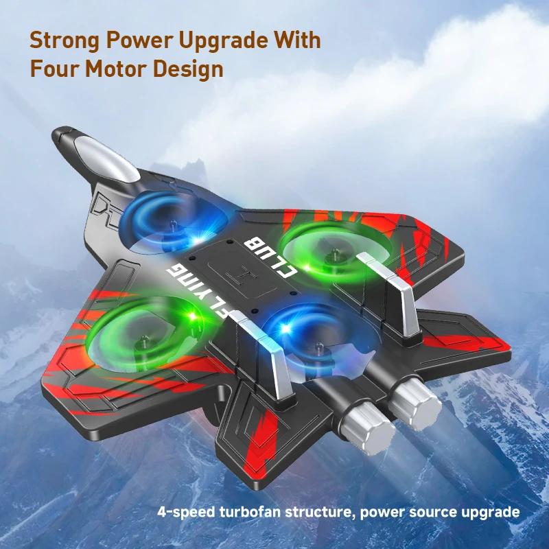 2.4G RC Plane With LED Light 360 Flip Fighter Remote Control Airplane Kids Toys for Boys Birthday Gifts