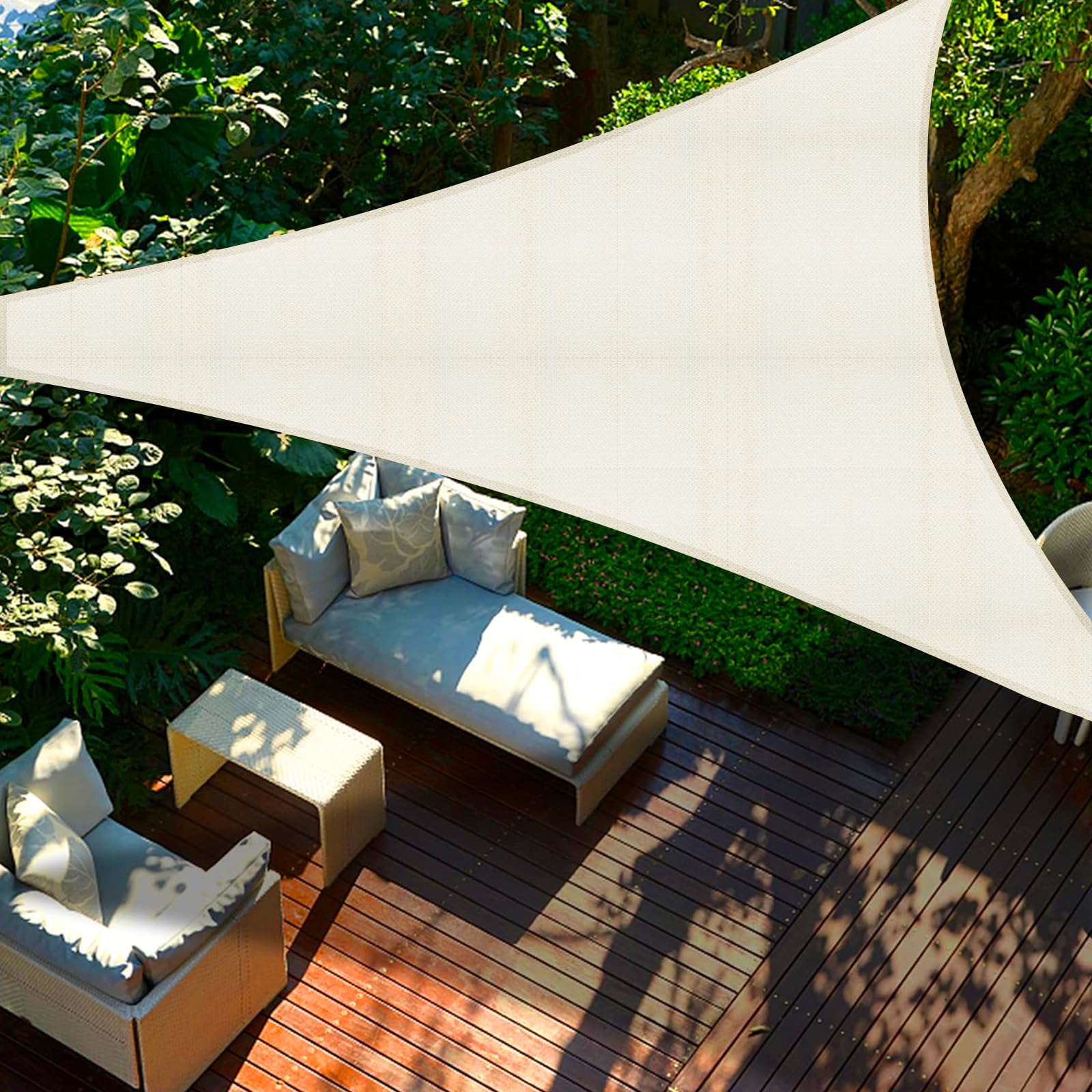 

SUNNY GUARD Sunshade Triangular Tarp 5x5x7m Ivory Shade Sail Sunshade