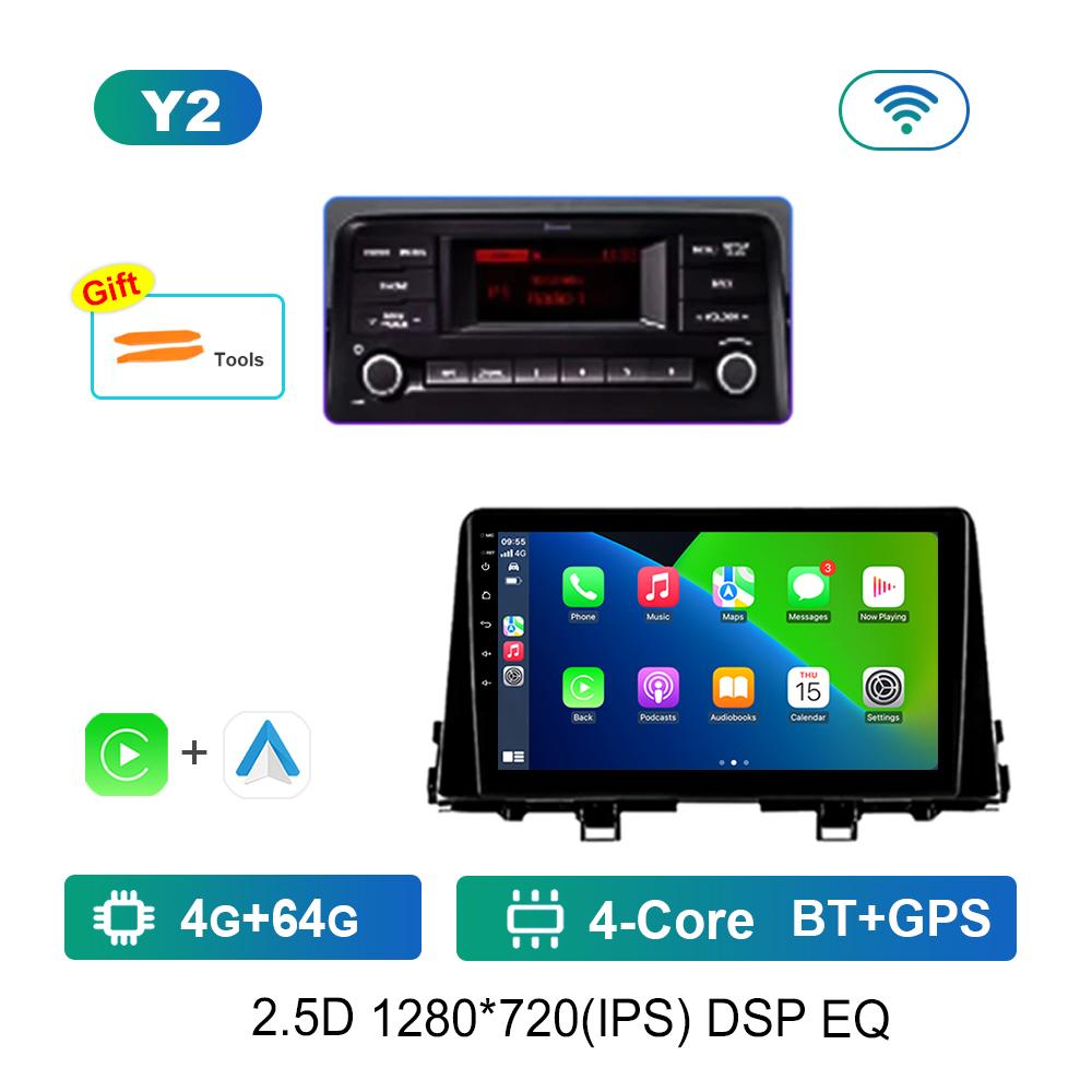 For KIA Morning 3 Picanto 2017 - 2020 Android Auto Car Video Multimedia Player Split Screen Carplay Bluetooth WiFi Navi GPS 4G