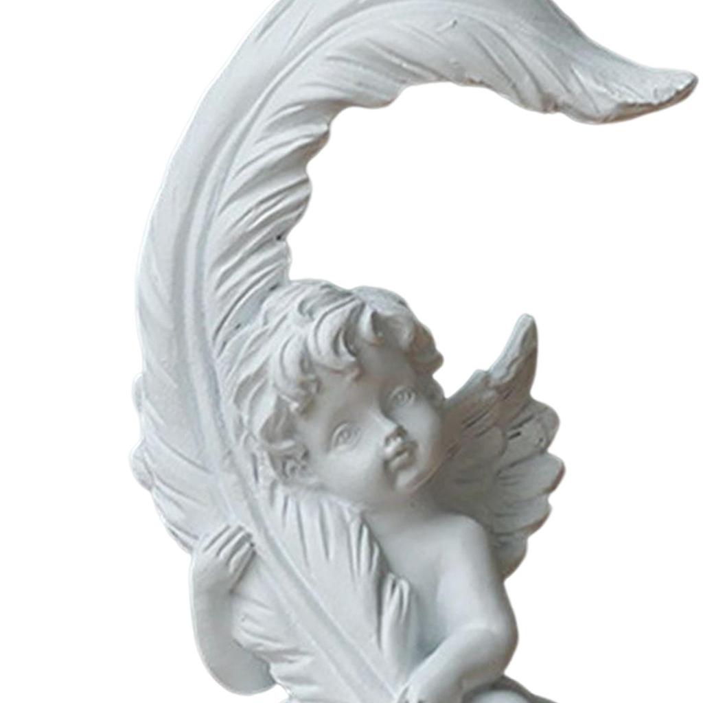 Wing Cherub Figurines Collection Memorial Figure Artwork Adorable Angel Statue for Wedding Bookshelf Bedroom Tabletop Decoration