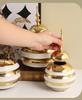 Zlatá keramická váza Zázvorová nádoba Úložná nádoba Vintage porcelánová váza Úložná nádoba s vrcholovým víkem Květinová váza Jídelní stůl Domácí dekorace