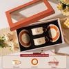 Set Cadou Cana și Farfurioară din Ceramică Mousse de Cafea Mocha