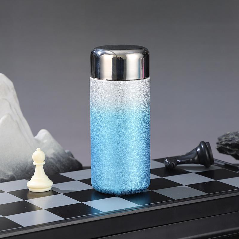 New High-end Pocket Titanium Cup Outdoor Portable Mini Thermos Cup High Value Gradual Change Color Gift Water Cup