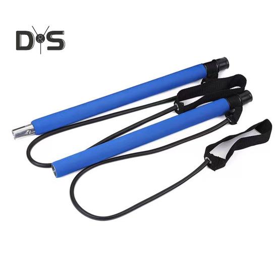 Pilates Bar with Resistance Band Strength Training Body Stretching Leg Hip Waist Arm Exercise Bar Home Gym Workout Men Women Fitness Equipment