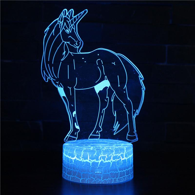 Acrylic Unicorn Night Light with Remote and Touch Control