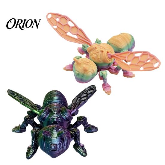 Movable Joint Bee Toy 3D Printed Mechanical Figurine, Articulated Insect Ornament, Joints Cool Creative Office Desktop Ornament Display, Decor