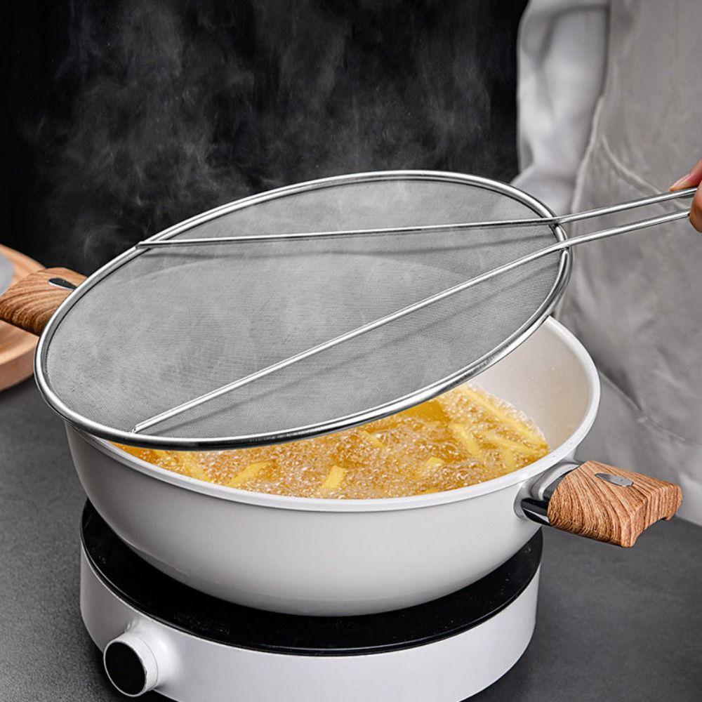 

Stainless Steel Oil Splash Screen Rust-proof Oil Filter Net Oil Shield Guard Cooking 25CM