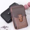 Men's PU Leather Double Zipper Phone Bag Waist Bag Hip Bag Small Bag Sports Waist Bag Coin Purse