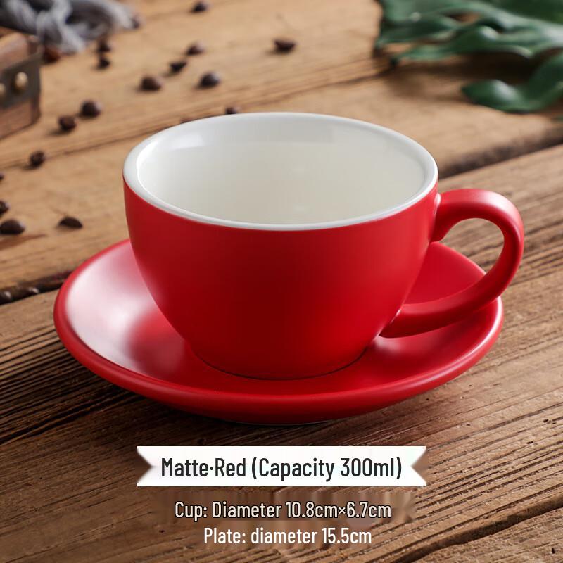 Shangqi Matte Red Ceramic Coffee Cup & Mug Set