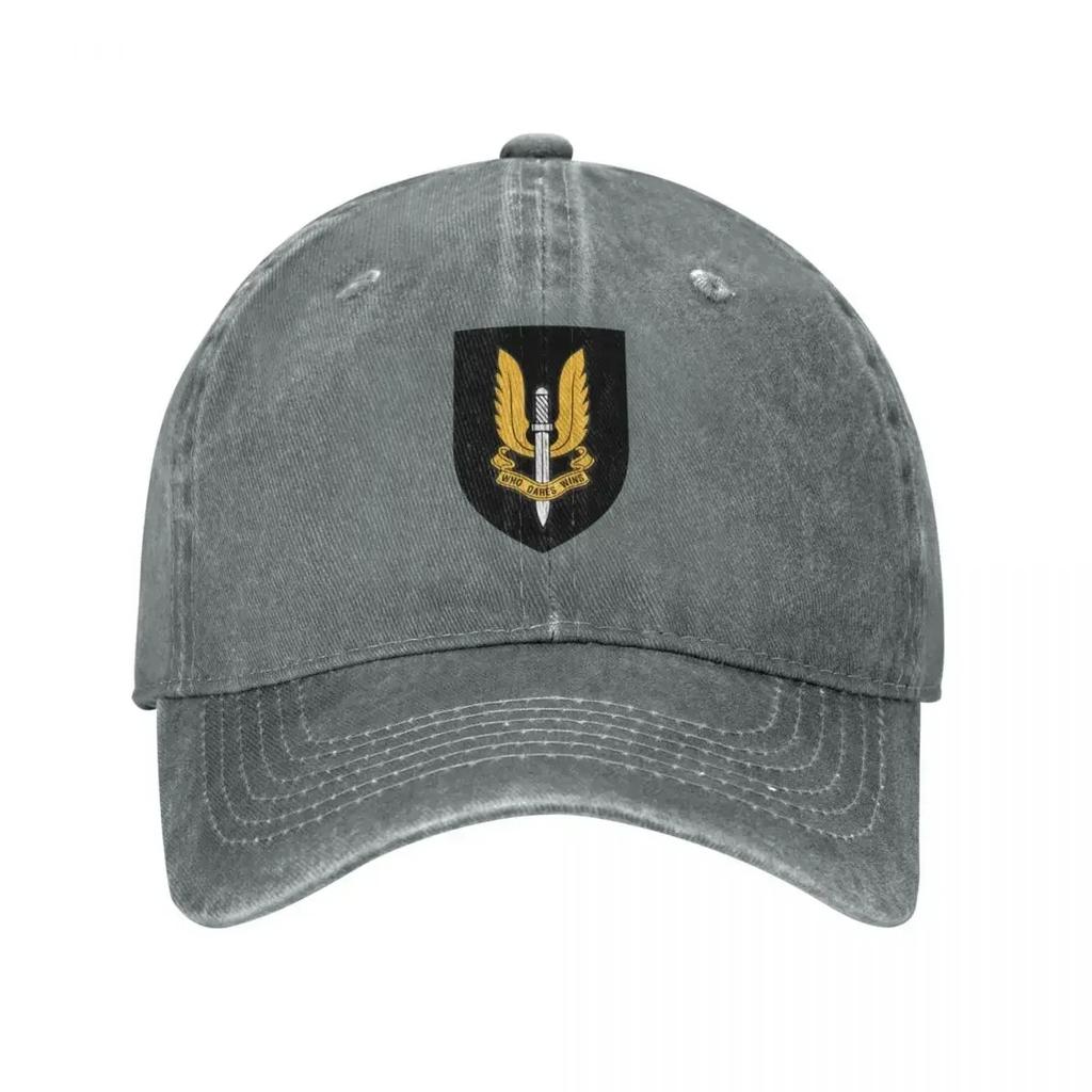 SAS Special Air Service Force Sport Retro Denim Washed Baseball Caps For Men Cowboy Street Tide Hat Rock Peaked Cap