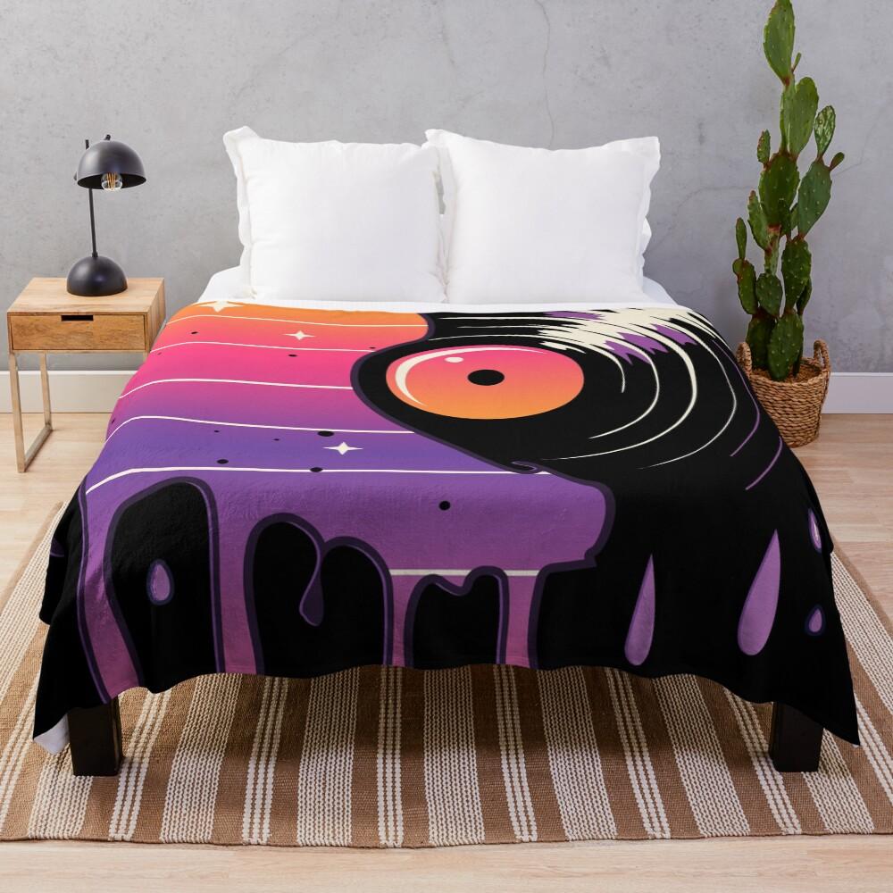 Record Drip Throw Blanket