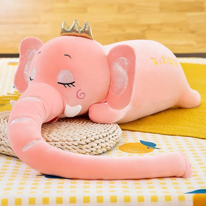 Lovely Stuffed Lying Elephant Plush Toys Big Size Cartoon Elephant Pillow Dolls Children Girls Birthday Gift