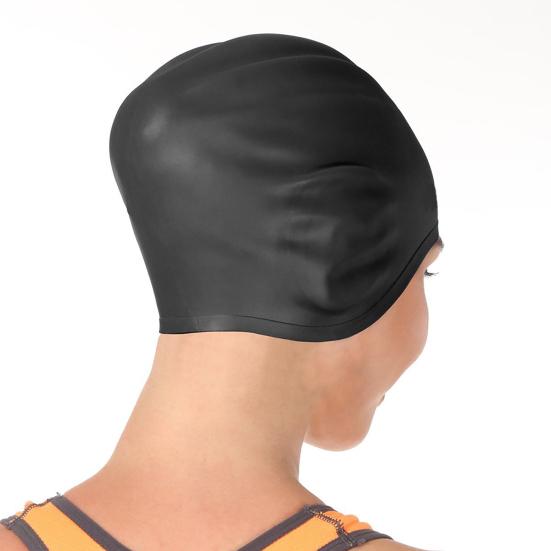 Swim Cap Elastic Put On Easily Silicone Silicone Swimcap Long Hair for Training