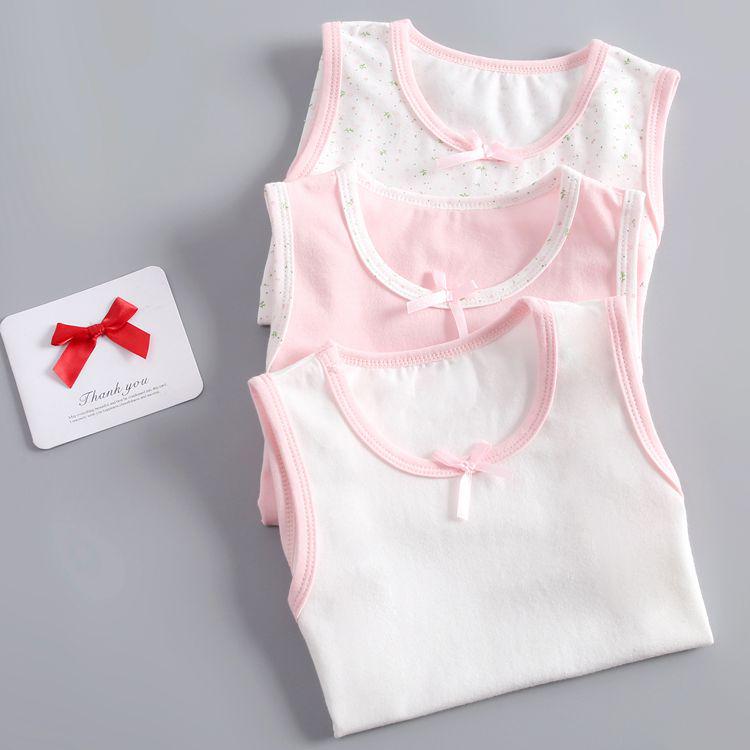 2023 Girls' Floral Cotton Vest and Underwear Set
