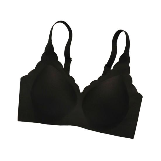 

Женский беспроводной бюстгальтер полной чашки с поддержкой пуш-ап, бралетт, бесшовный, без косточек XXL чёрный