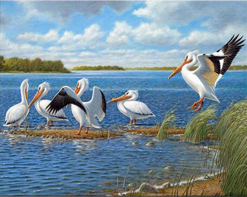 מקדחה מלאה ציור יהלומי מרובע חלום מנגרובים נוף תמונה של יהלומי ריינסטון רקמת זאב סוס בעל חיים תפר צלב דקור לבית