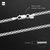 Amberta Sterling Silver 925 Bismarck Chain Necklace, 2.2mm width, 45-60cm length (45cm)