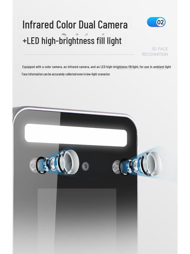 Smart Face Recognition Access Control System with IC Card, Password, and Electromagnetic/Electric Lock Compatibility.