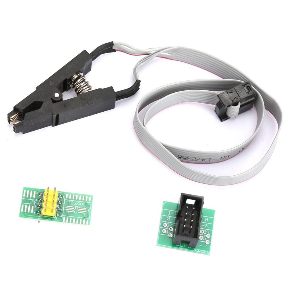 with 2 Adapter Board Flash Chip IC Test Clip Adapter SOIC 8 / SOP8 Clip for BIOS/24/25/93 Flash Chip IC Test Clip Adapter