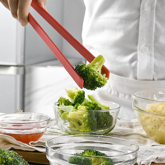 Heat-Resistant Silicone Food Tongs Non-Slip Kitchen Utensil for Bread Steak BBQ Dishwasher Safe Ergonomic Grip for Home Outdoor Grilling