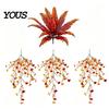 Maintenance Free Decorative Plants Fall Artificial for Hanging, UV-Resistant Faux Flowers, Realistic Plastic Flowers Garden Trailing Vines Autumn