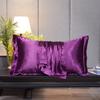 Solid Color Double-sided Silk Pillowcase Mulberry Silk Ice Silk Beauty Pillowcase Single Silk Wide-edge Pillowcase