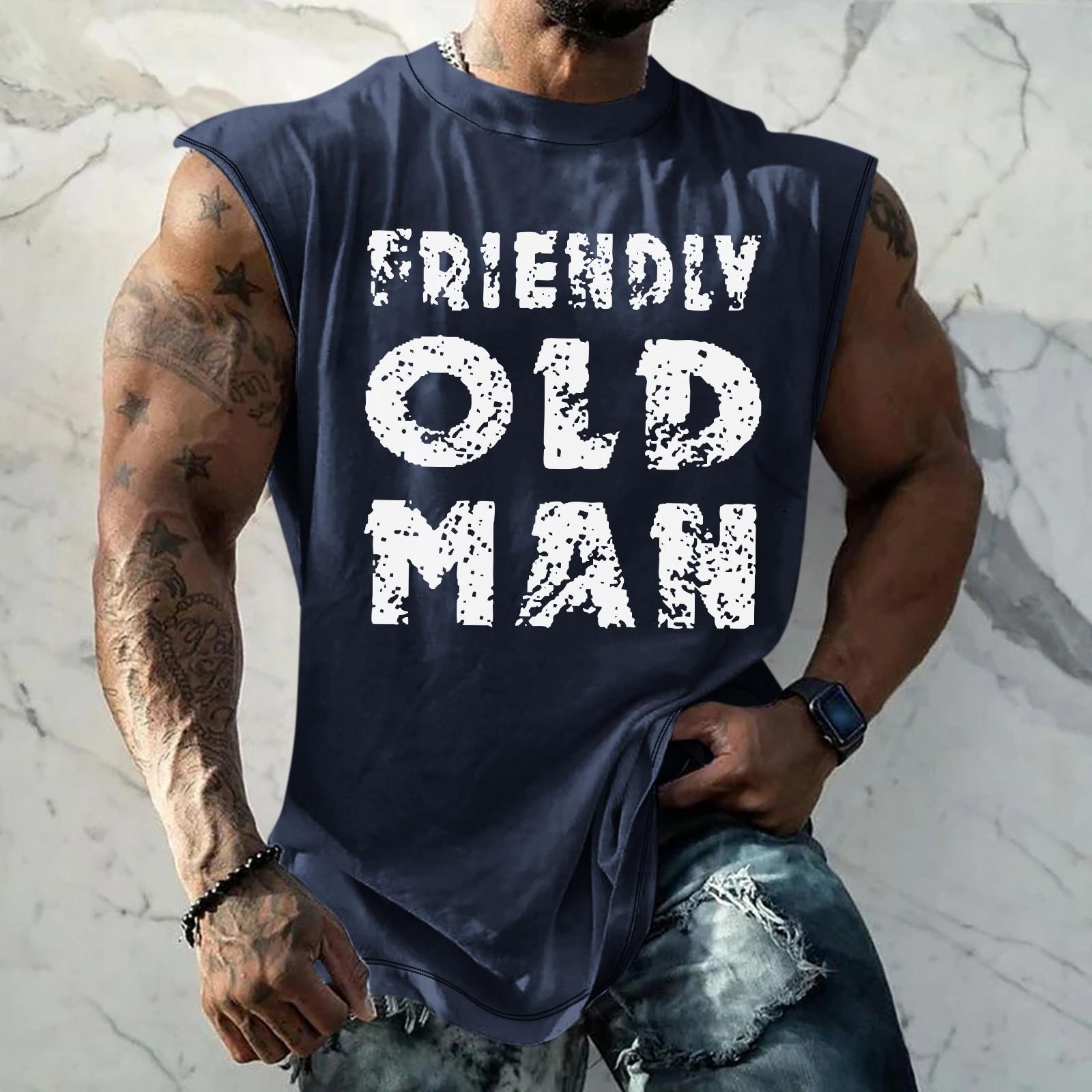 

Літній чоловічий одноколірний жилет без рукавів із принтом, що поглинає піт і дихає на плечах. XXXXL синій