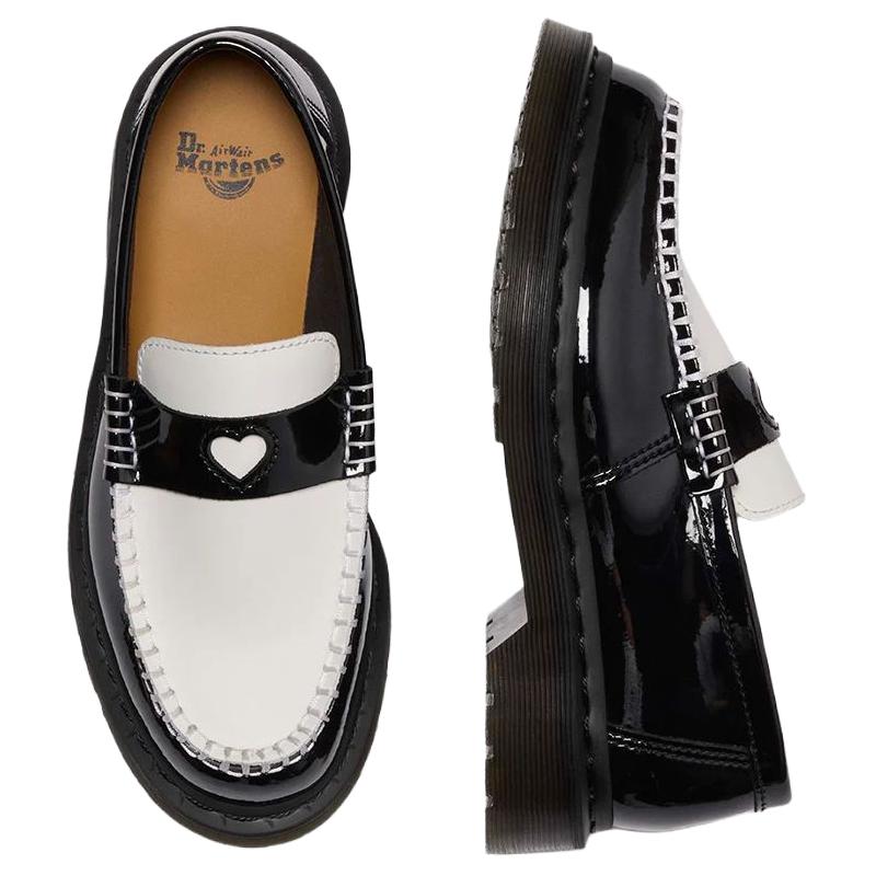 Dr. Martens Women's Penton Heart Two-Tone Arcadia Loafers Black White 41676001