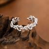 Thumb Ring Hollow Heart Shape Adjustable Opening Design Finger Ring Stainless Steel Finger Band Versatile Jewelry Gift