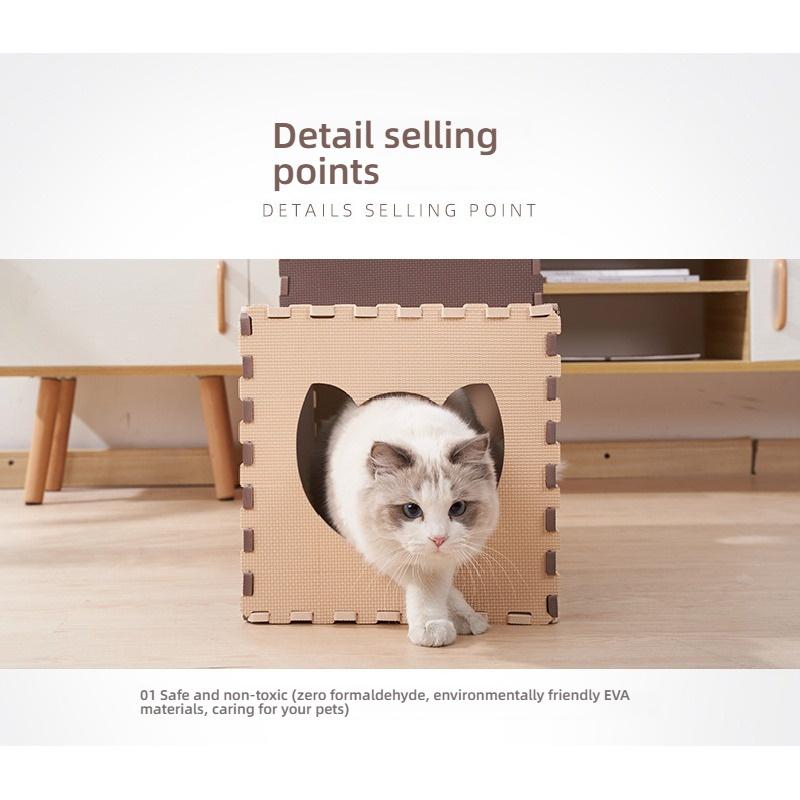 Assembleable Cat Tunnel Bed Multifunctional Pet Toy Foldable Rest House Interactive Play Tunnel for Kitten