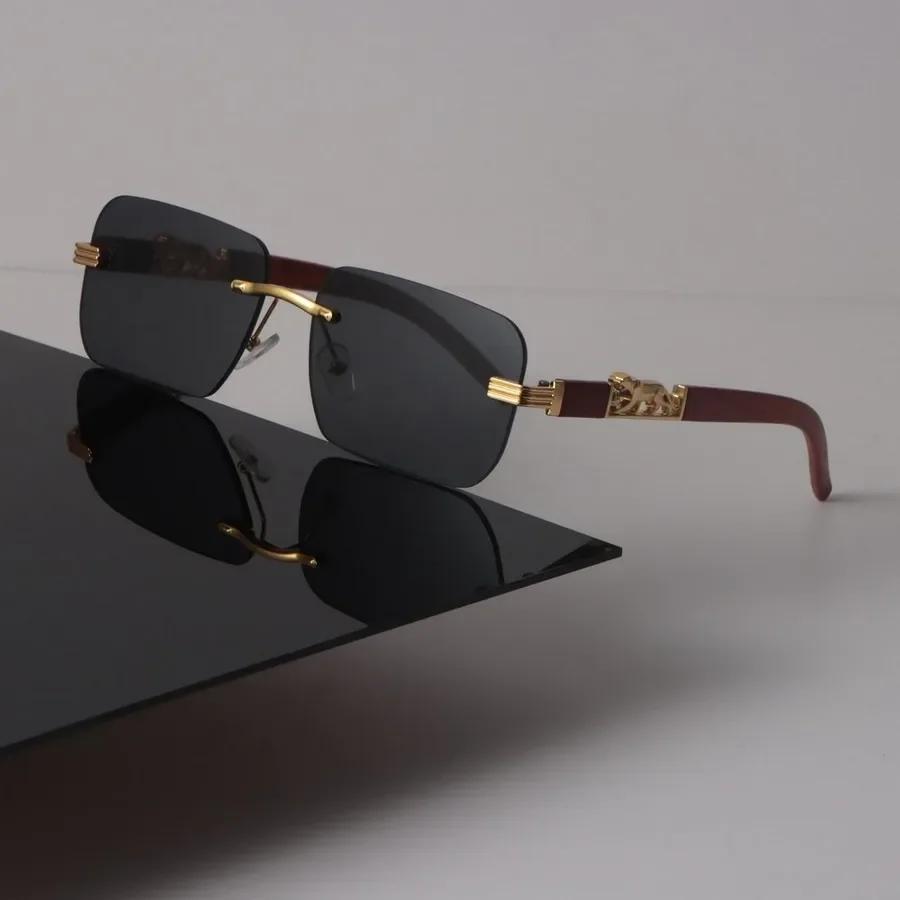 

Retro Square Sunglasses Women Men Luxury Brand Designer Mirror Sun Glasses Female Male Rimless Other