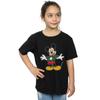 Disney Girls Mickey Mouse Christmas Jumper Stroke Cotton T-Shirt