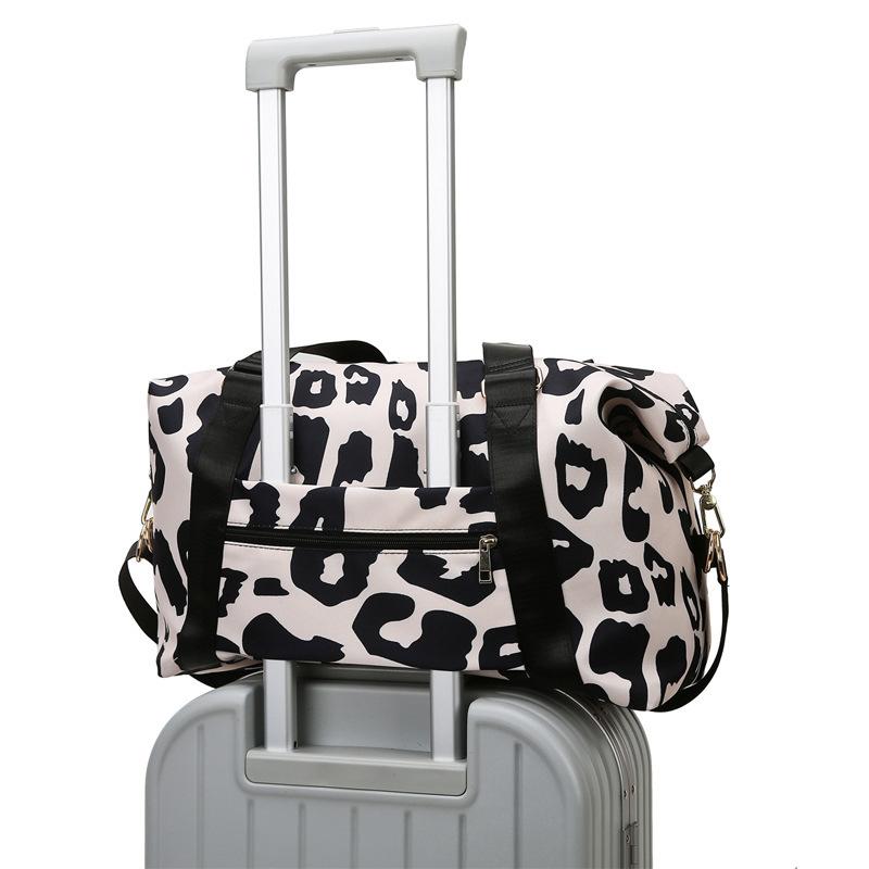 Leopard Print Short-distance Large-capacity Wet and Dry Separation Travel Bag Business Travel Bag Bag Boarding Bag