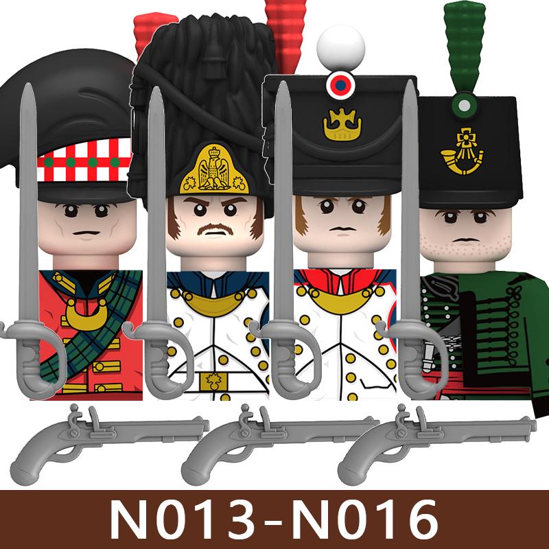 4pcs Medieval Castle Knight Building Blocks MIlitary Napoleon Soldier Figures War Army Legion Accessories Imperial Navy Bricks Toys