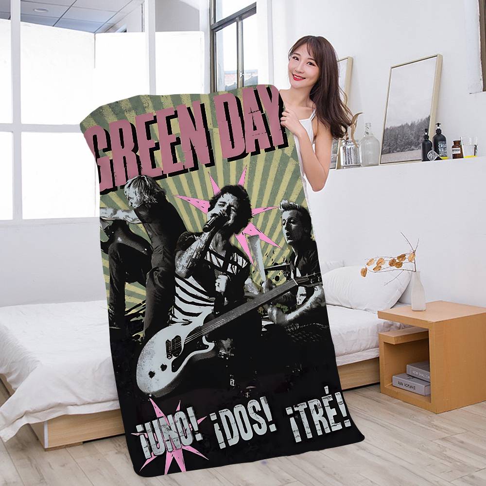 Green Day - Music Rock Band Microfiber Beach Towel Absorbent Quick dry Soft Yoga Swimming Resort Mountain Climbing Towel