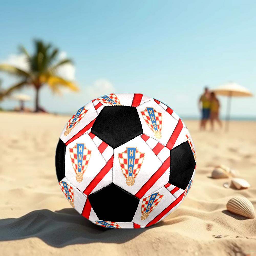 TAGLIA 5 Pallone da Calcio Federazione Calcistica Croata Colorato Per Tutte le Età Cucito a Macchina PVC Pronto per la Competizione Resistente Alta Rimbalzabilità