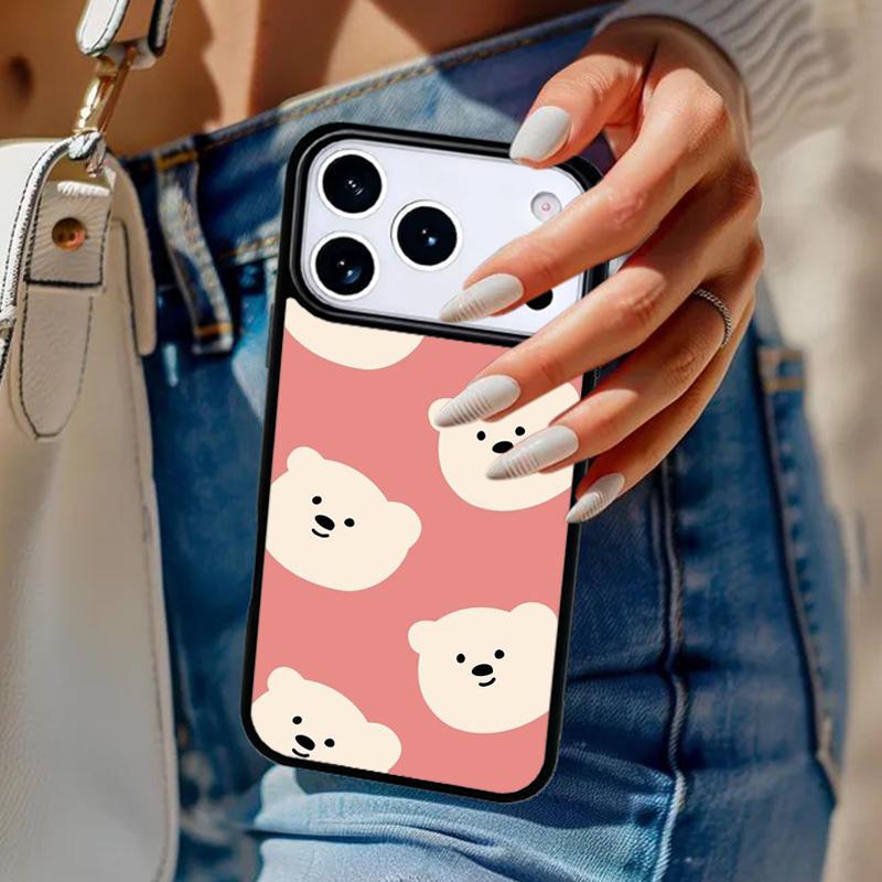 Kawaii Cute Bears Korean Animal Phone Case For iPhone 17 Air 14 15 13 12 Max Cover For Apple 14 15 16 16e 11 Pro Max Plus
