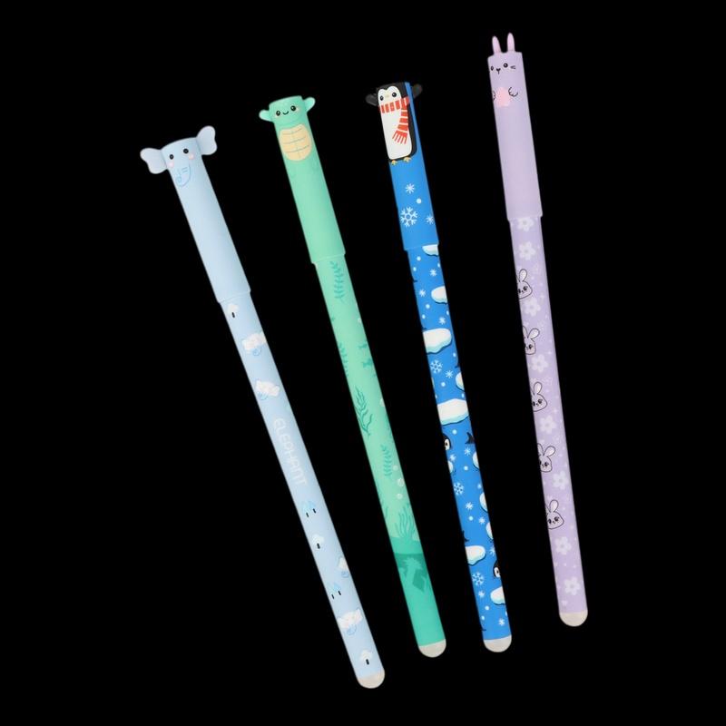 8-Pack Cute Animal Themed Erasable Gel Pens 0.5mm, Multicolored Ink for Smooth Writing, Ideal for Office School Stationery