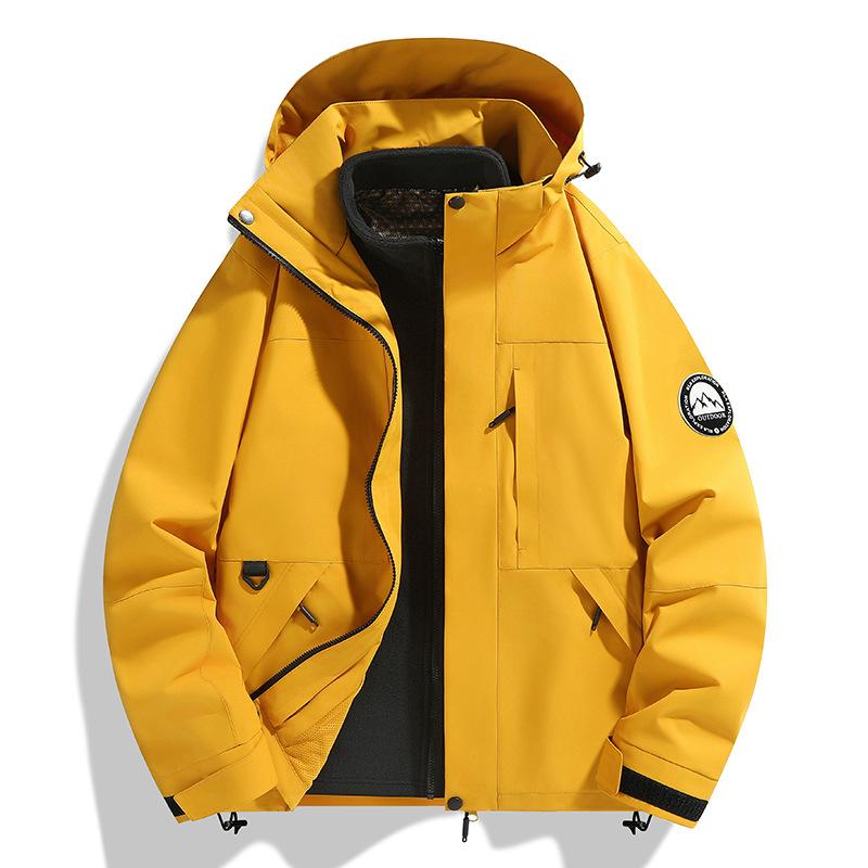Direct sales autumn and winter outdoor jacket men and women three-in-one removable liner couple jacket group buying