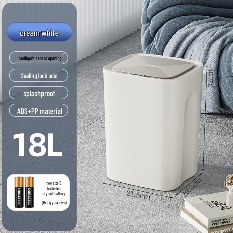 2026 Smart 18L Induction Trash Can with Lid & High Appearance for Living Room