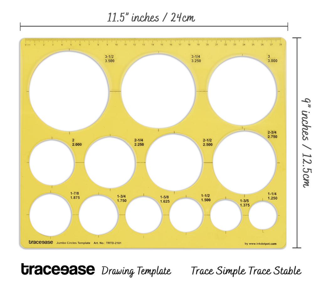 Traceease Geometrisches Zeichnen, Jumbo-Kreis-Vorlage, Zeichenschablone, Design-Vorlage, Messlineal