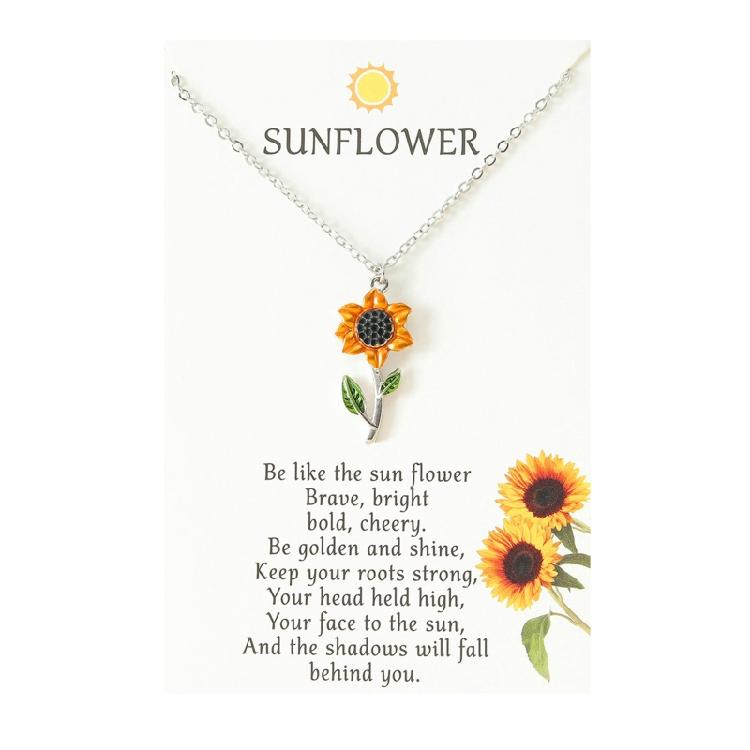 

Women s Sunflower Pendant Necklaces Drop Oil Clavicle Chain Jewelry Charm Decor 1
