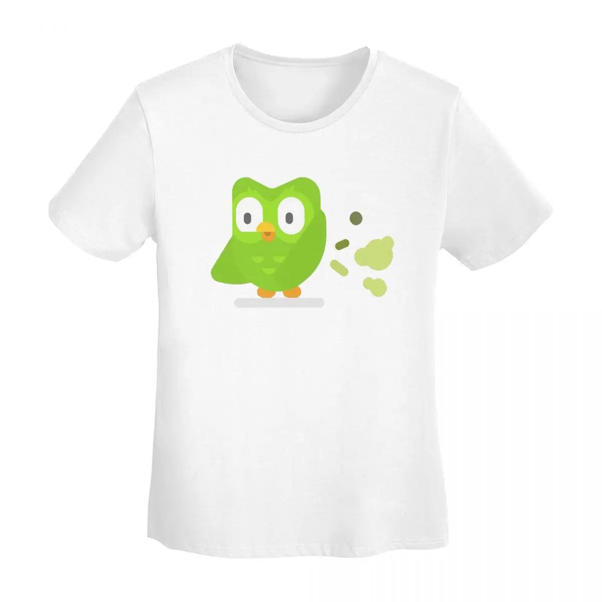 Duolingo Owl Duo TShirt Women Short Sleeve T Shirts Crew Neck Clothing Cotton Summer Tees Streetwear S