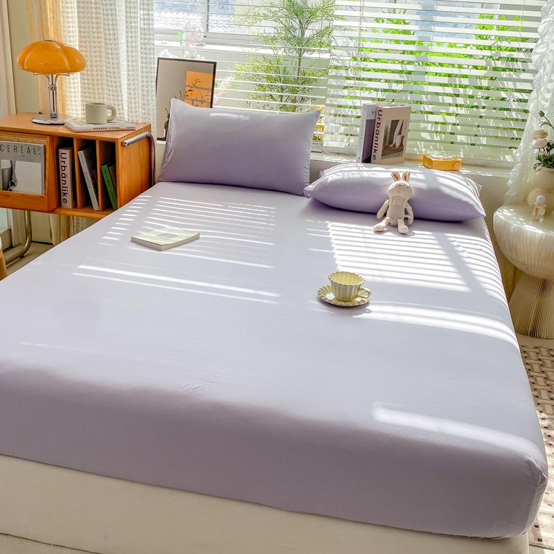 Cearceaf de pat, din bumbac moale, cu benzi elastice, culoare uni, huse de saltea antiderapante, cearceaf pentru pat dublu king-size 140/160/200