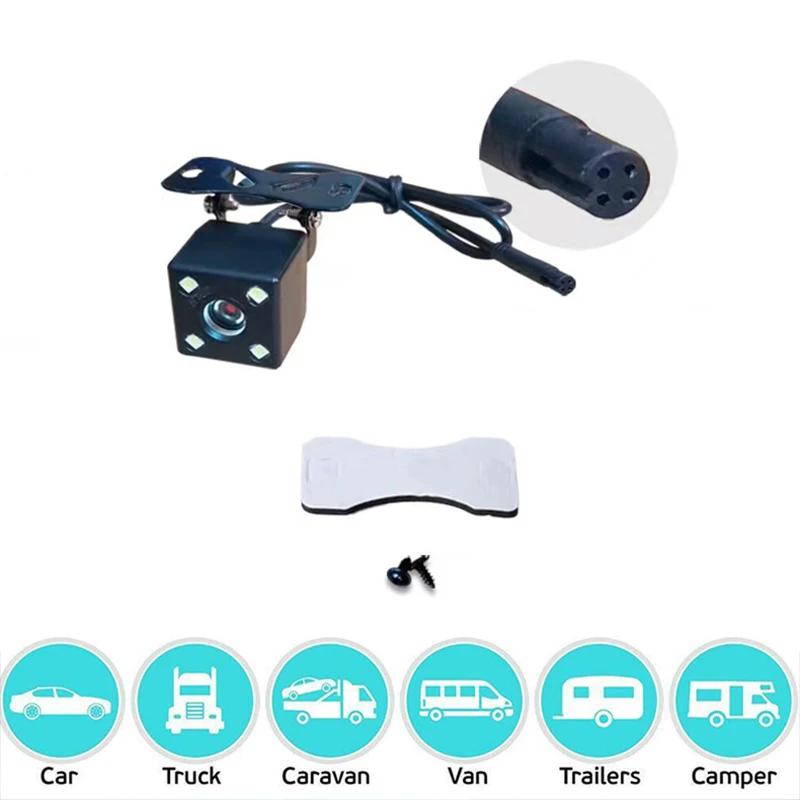 

Reversing video rearview mirror reversing camera HD night vision 4 lights shockproof water release