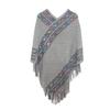 Women's Elegant Knitted Shawl Poncho with Fringed Lightweight Pullover Poncho Sweaters Cape Warm Cozy Knit Poncho Sweater for Women Pullover Cardigan