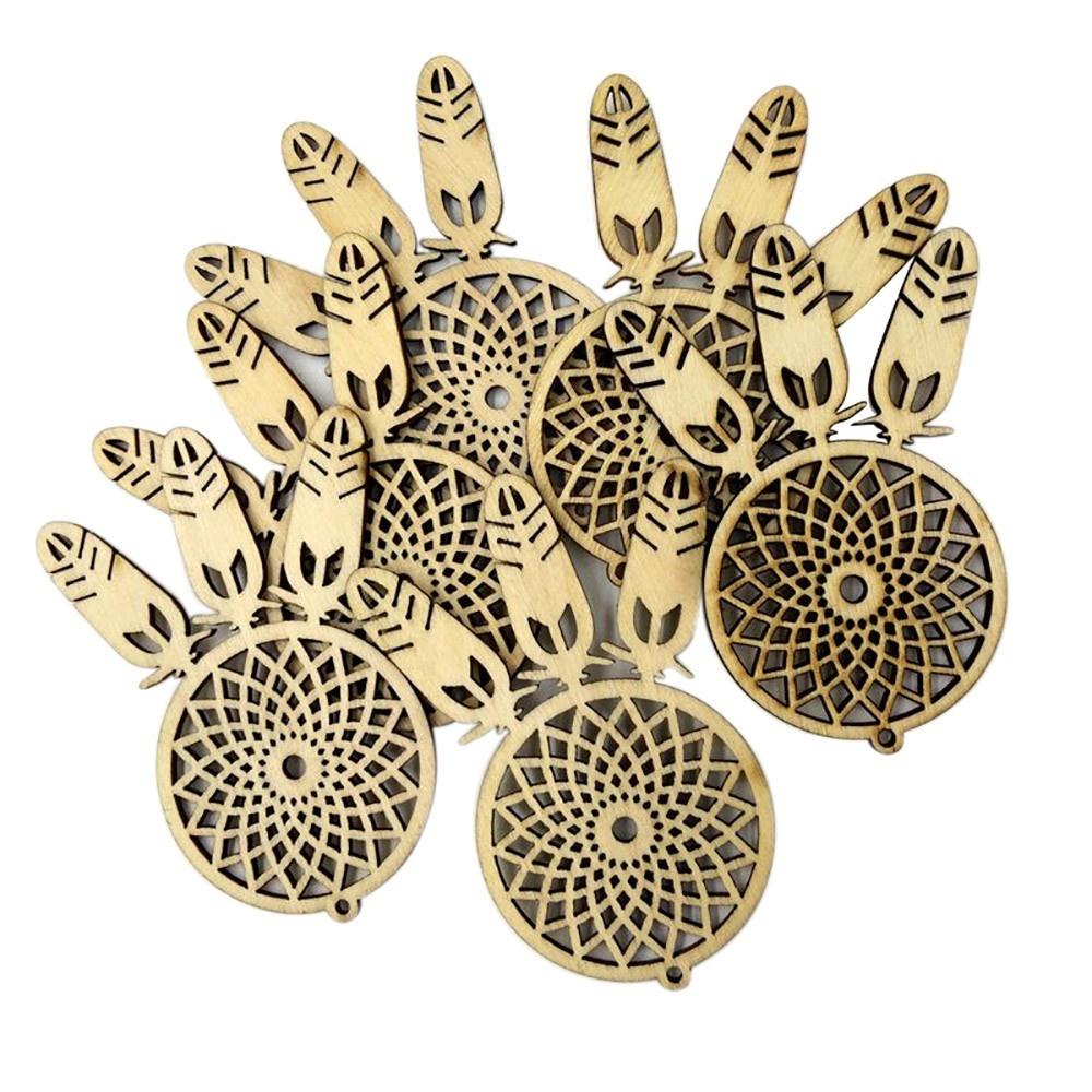 10pcs Dream Catcher Xmas Wooden Craft Ornament Christmas Tree Hanging Decoration