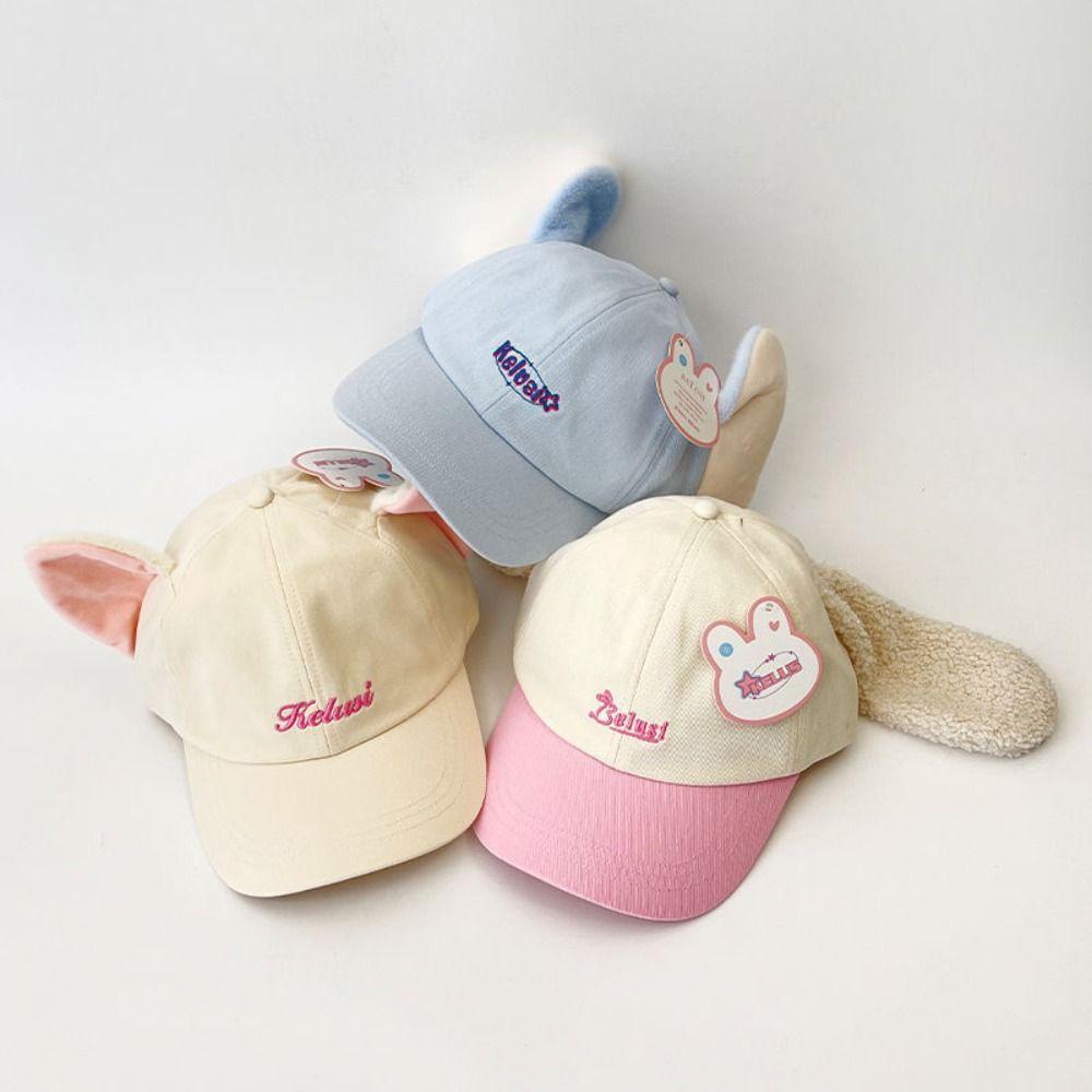 With Ears Cartoon Baseball Cap Rabbit Kitten Sun Hat Casual Peaked Cap