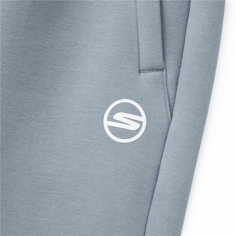 Skechers Solid Color Comfortable Straight Leg Knitted Casual Pants Women Bottoms Wind-Grey P423W097-02N6